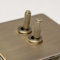 Antique Brass Straight Knurled Switches and Sockets (2 gang 2 way Toggle)