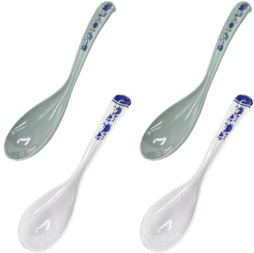 Eierlöffel Kunststoff, 4 Stück Auch geeignet als Eislöffel, Latte Macchiato Löffel oder Baby Löffel, Lange Plastiklöffel Wiederverwendbar, Servierlöffel, Teelöffel, Kaffeelöffel