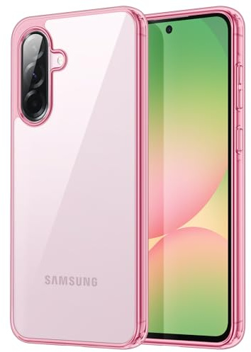 JETech Coque pour Samsung Galaxy A56, Rose | Anti-Jaunissement, Antichoc, Dos PC Rigide Résistant aux Rayures, Étui Housse Bumper en TPU Transparent Durable