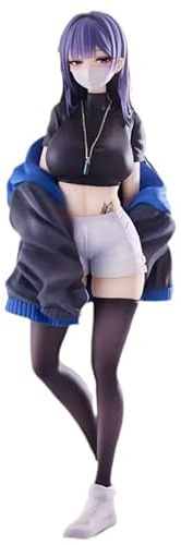Zhongkaihua Mask Girl Yuna Figure Anime PVC Model 24cm Original Painting Mask Girl Yuna Standing Figure Desktop Ornaments