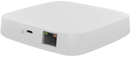 Gateway ZigBee 3.0 con conexión Ethernet, hub domótico inteligente, aplicación TUYA y Smart Life, admite hasta 30 dispositivos, 5 V 1 A, 94 x 94 x 22 mm, blanco