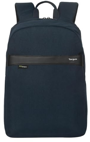 Targus® 15.6 GeoLite™ EcoSmart® Essentials Backpack, Navy, With Padded Laptop Compartment, Front Zip Pocket and Durable Water Resistant Fabric. Padded Back Panel for Comfort.