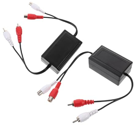 SHOWERORO 2 Stück Auto Audio Rauschisolator Erdschleifenfilter Für Autoradio Aux Verstärker Geräuschunterdrückung Auto Stereo Zubehör Schnelle Installation Kompatibel Mit