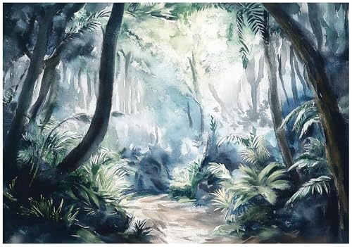 WallArena Vlies Fototapete, Wald, 400x280cm | Fototapeten - Tapeten - für Wohnzimmer Schlafzimmer - Vliestapete Wandtapete Tapete 3D Effekt- inkl. Kleister