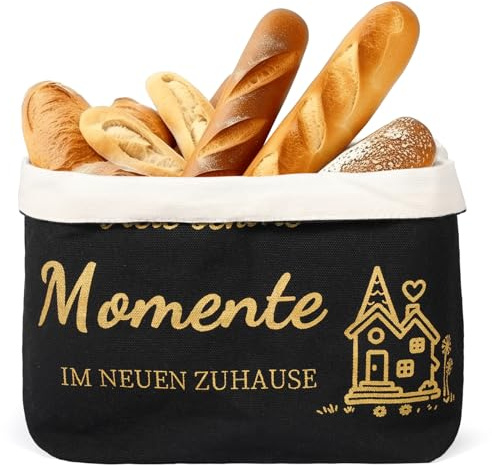 KINGTLE Panera, regalo para inauguración de la casa o mudanza, muchos momentos hermosos en el nuevo hogar, cesta de pan de tela, regalo de inauguración, bolsa de pan, encantadora decoración de mesa