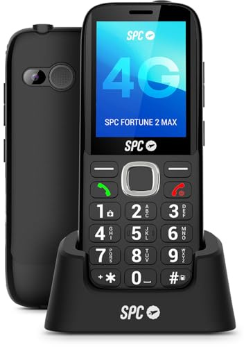 SPC Fortune 2 MAX - Seniorenhandy, 4G und Ladestation | 2,4 kratzfestes Display, große Tasten, 104dB Klingelton, SOS, ACE, Konfiguration aus der Ferne