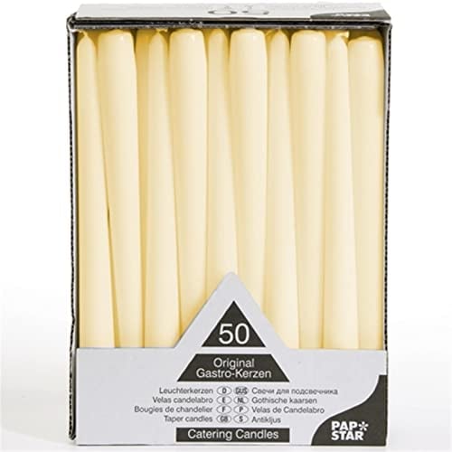 PAPSTAR 100 Leuchterkerzen Ø 2,2 cm 25 cm Champagner