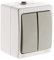 Zenitech - Interruptor Doble IP54 - Instalación En Superficie Externa - Mecanismo Desmontable - Cableado Simplificado Con Terminal Automático - Material Aislante - Gris - 10cm