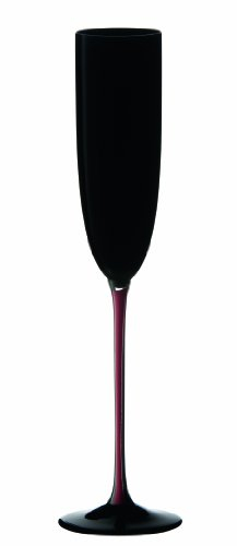 Riedel Sommeliers Series Collector's Edition Lead Crystal Single Stem Champagne Glass, 6-Ounce, Black/Red