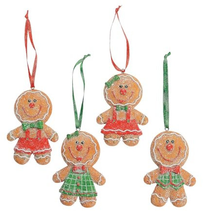 Fun Express Weihnachtsbaumschmuck mit Lebkuchenmann/Junge/Mädchen, aus Kunstharz, 8,9 cm, 12 Stück