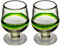 Tumia LAC Cognac or Brandy Glass, Blended Green Set of 2, Hand Blown from Recycled Glass - fair Trade and Handmade in Mexico