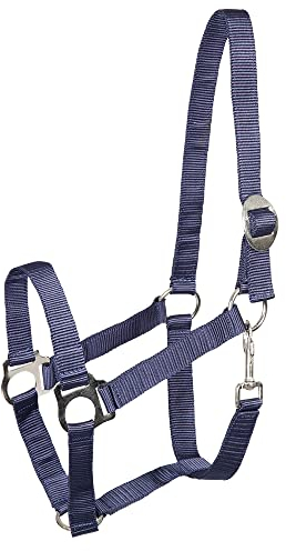 PFIFF 101668 Kunststoffhalfter, Halfter aus Kunststoff, stufenlose Verstellmöglichkeit am Genickstück, gute strapazierfähige Qualität, Blau, Shetty