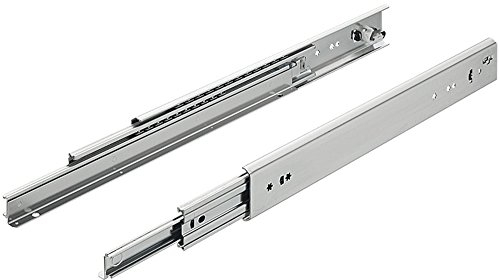 Gedotec Schubladenschiene Schwerlast-Vollauszug 800 mm mit Selbsteinzug für aufliegende Montage - KTAS | Tragkraft bis 219 kg | Stahl verzinkt | 1 Paar - Auszüge für schwere Holz-Schubkästen