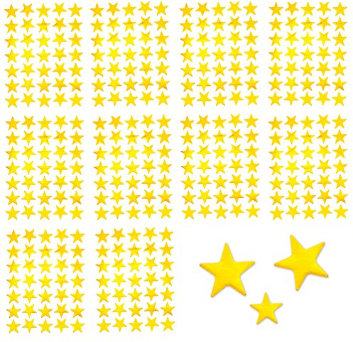 Oblique-Unique® 350 x Sterne Sticker Aufkleber in Gold oder Silber - wählbar (Gold)