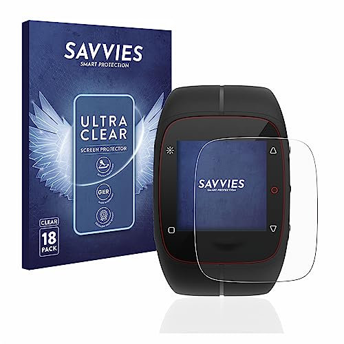 Savvies 18 Stück Schutzfolie für Polar M400 / M430 Displayschutz-Folie Ultra-Transparent