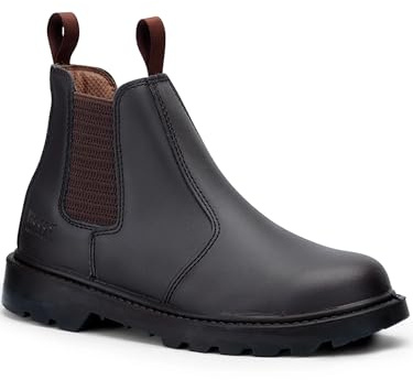 Hoggs of Fife - Safety Steel Toe Dealer Boot/Safety Chelsea boot Steel Toe boots Classic D2 / D3 Brown 10 UK
