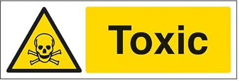 VSafety Toxic Schild, Querformat, 3 Stück, 300mm x 100mm, 3
