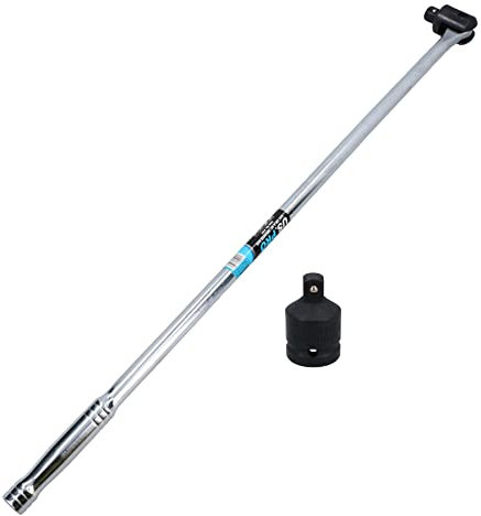 3/4 Drive Breaker Power Bar 40 Long Knuckle with 1/2 Drive Socket Adapter