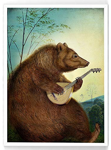 Cathrin Welz-Stein Hochwertiger Kunstdruck Poster Print – Bear - Künstlerin A3 – 297mm x 420mm Badezimmer Deko Bilder Wohnzimmer Poster & Kunstdrucke | Lieferung ohne Rahmen