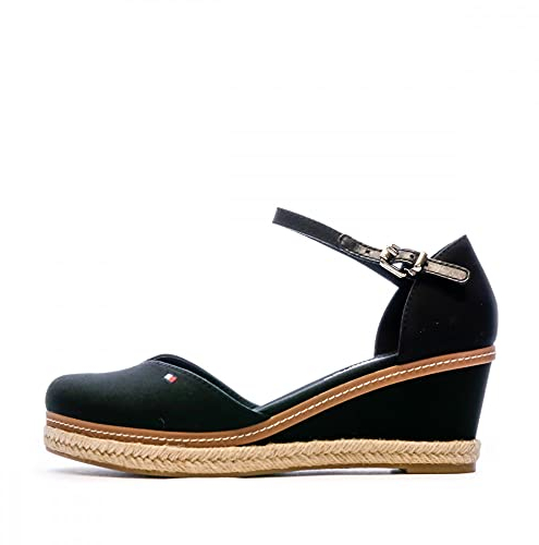 Tommy Hilfiger BASIC CLOSED TOE MID WEDGE, Sandali a Punta Chiusa Donna, Nero, 36 EU