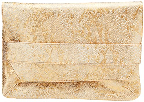 Clairefontaine 410012C Klaptasche aus Leder Celeste, 26 x 18cm, 1 Stück, Lazer Gold