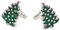 Vektenxi 1 Paar Schöne Weihnachtsbaum Manschettenknöpfe Glänzende Strass Manschettenknöpfe Weihnachten Schmuck Dekoration für Kinder Erwachsene Geschenk Grün Sehr beliebt und nützlich