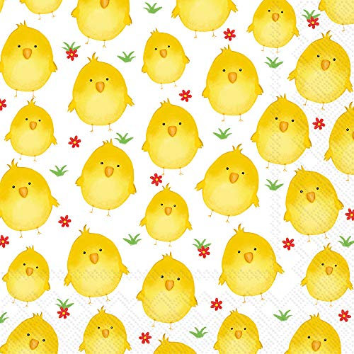 Boston International IHR 3-Ply Paper Napkins, 20-Count Lunch Size, Sweet Chicks