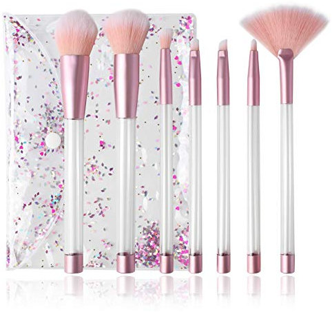 musykrafties Bricolaje Líquido Arenas Movedizas Purpurina Maquillaje Pinceles con Cristal Bolsa Resina Arte Manualidades Set 7-Count