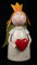 FVLFIL Schick-Design Zaunhocker Prinzessin mit Herz Creme Dekofigur aus Blech 23 cm Figur Metall Garten Deko Garten Balkon
