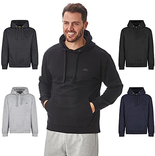 Iron Mountain IMSWT203 Maglione in Morbido Pile con Cappuccio da Uomo, Top in Filato Riciclato Ecologico, Nero, XL
