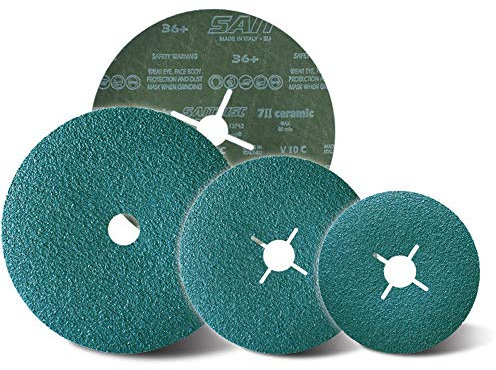 Sait 78061 - Dischi in fibra SAITDISC 7II, 125 mm x 22 mm, grana 50, tipo XR, 200 pezzi