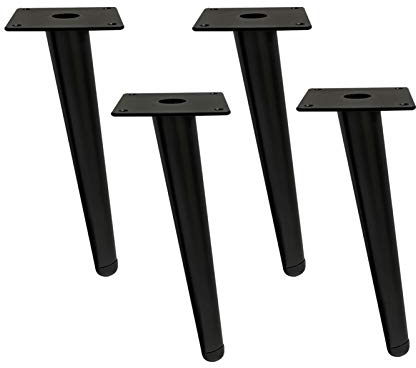 4 Stücke Möbelfüße Möbelbeine Tischbein aus Metall Stützfüße Sofa Füße Kabinettfüße Dickes Material Möbel Zubehör,Schwarz(50cm)