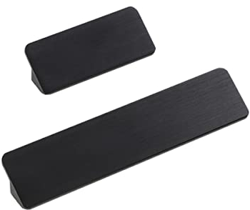 Qrity 10x Tirador de Puerta 192mm Distancia del Agujero Manijas de Puerta de Gabinete de Cocina Armario Tirador de Cajón, Aleación de Aluminio, con Tornillos, Negro