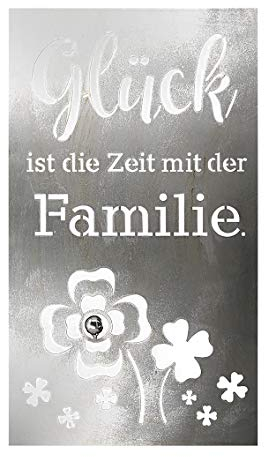GILDE Wandrelief Familienglück antik Silber, mit Edelstahlkugel Glück ist die Zeit mit der Familie H: 70 cm B: 40 cm T: 3cm 67344