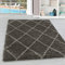 Hochflor Wohnzimmer Teppich Modern Deko Geometrisch Design Flauschiger & Weicher Langflor Shaggy Rechteckig Teppich Schlafzimmer Farbe: Taupe, Grösse: 140 x 200 cm