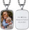 GoldChic Collar Militar Foto Personalizada Chapa Guardar Foto Significativa Dog Tag Acero Quirurgico Color Platino