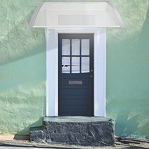 HUOLE Toldo Puerta, Toldo Ventana Lluvia Nieve Refugio Frente Porche Sombra Exterior, Techo terraza, Entrada Marquesa Solar Puerta Anti-Suelo Refugio Protección Policarbonato (100 * 100cm)