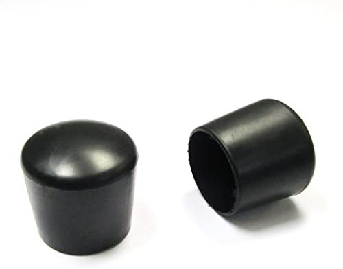 Ajile Runde Fusskappen aus Gummi SCHWARZ für Schutz und eine Gute Endbearbeitung des Rohres mit 20 mm AUSSENDRUCHMESSER - 16 Stck. - EVX120x16