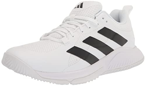 adidas Men's Court Team Bounce 2.0 Indoor Shoe, White/Black/White, 11