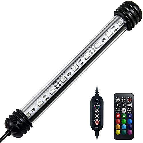 Eyeleaf Luce Acquario Led con Timer Telecomando Lampada Acquario Led 18 cm RGB Dimmerabile per Acqua Dolce Impermeabile IP68