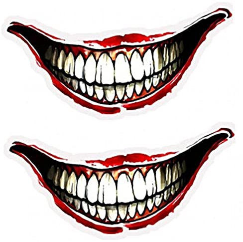 Motorradhelm Aufkleber 2pcs Devil's Teeth Car Styling Decals Diy Selbstkleber Aufkleber Für Die Motorraddekoration