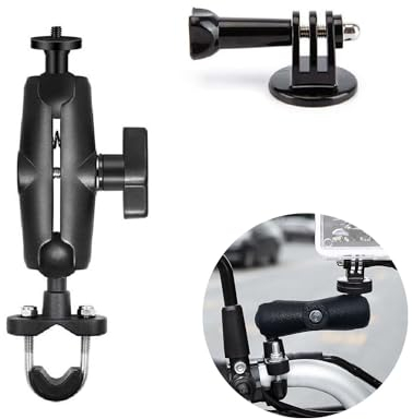usmallbee Support de caméra de moto pour GoPro, support de guidon de 25 mm compatible avec les supports RAM de taille B, pour GoPro Hero11/10/9/8...4, Insta360 ONE X3, X2, X, RS, R