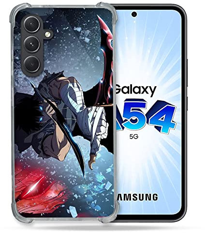 Cokitec Schutzhülle aus Hartglas für Samsung Galaxy A54 5G Manga Solo Leveling Sung Epee