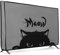 kwmobile 24 TV Hülle - Indoor Fernseher Bildschirmschutz Abdeckung - TV Bildschirm Staubschutzhülle - Katze Meow Grau Schwarz
