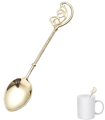 Coffee Spoon Vintage Espresso Spoon Creative Carving Teaspoon for Coffee Tea Espresso Hot Drinks Dessert