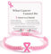 QianSiLi Bracelet de sensibilisation au cancer du sein, bracelets en rose avec ruban pour la sensibilisation au cancer du sein, corde bracelet tressé faite à la main, réglable, Taglia unica, Acier