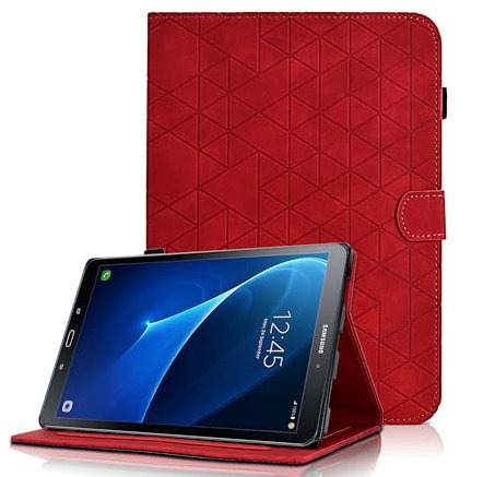 Custodia per Samsung Galaxy Tab A6 10,1 2016 (SM-T580 / T585) Multi-angli Cover con Funzione di Supporto Pelle PU Flip Tablet Case, Auto Sveglia/Sonno per Galaxy Tab A 10.1'' 2016 - Rosso