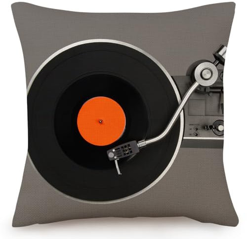Retro-Kissenbezug aus Vinyl-Schallplatten, 45,7 x 45,7 cm