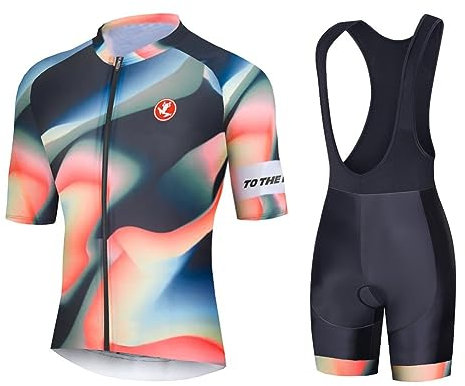 UGLY FROG Radtrikot Set Fahrrad Kurzarm Damen Set Trikot +Cushion Radlerhose Sommer Atmungsaktiv Fahrradtrikot für Rennrad MTB