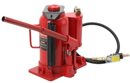 ECUTEE Gato hidráulico de botella 20T con elevador de botellas, cilindro hidráulico, gato hidráulico con palanca de bomba plegable, altura de elevación 260-510 mm, conexión de aire comprimido 1/4